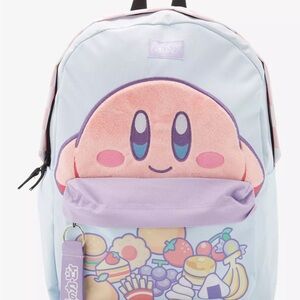 Kirby Snacks Fuzzy Pastel Backpack NWT